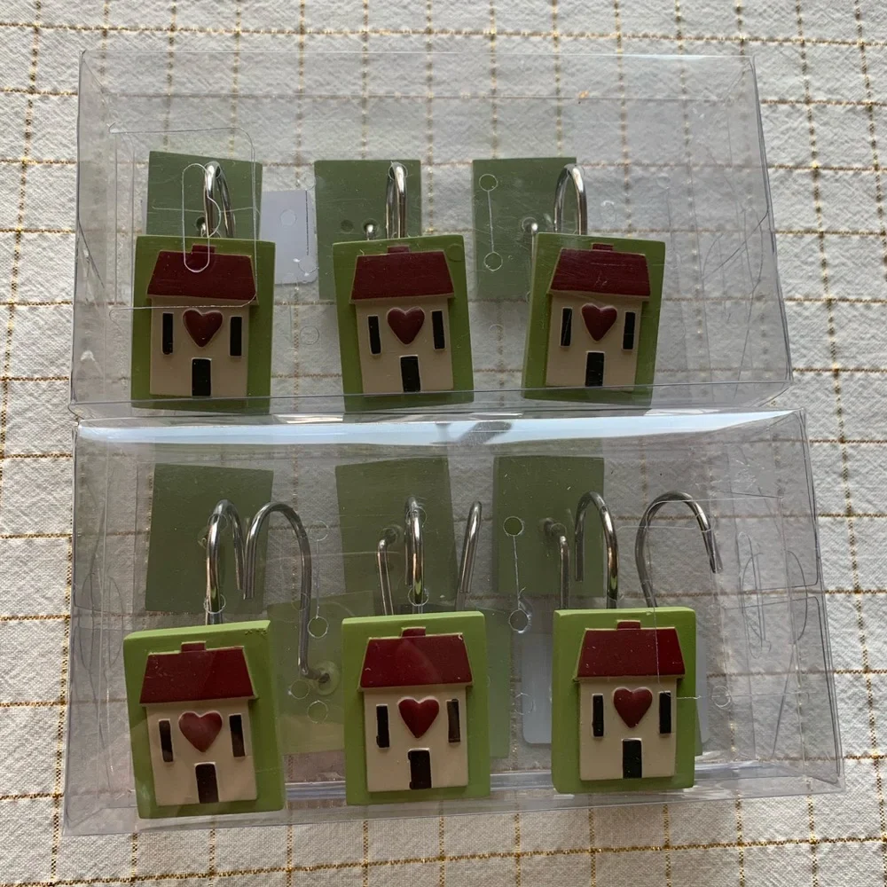 Decorative “House” Shower Curtain Hooks 12 Total